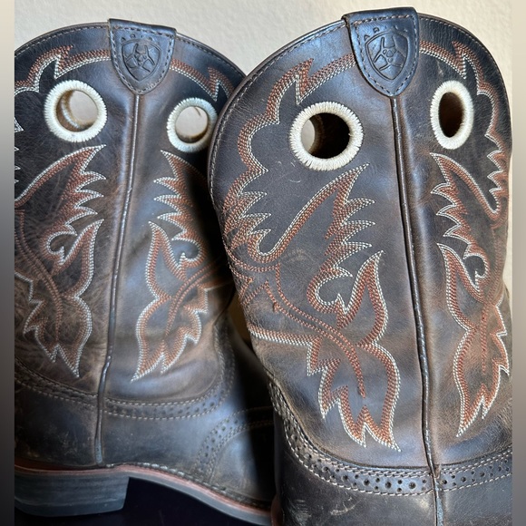 Ariat Men’s/Women's Size 8.5c wide width Round Toe Brown Leather Western Boots - Picture 6 of 13